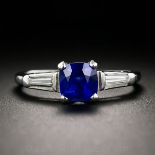 Mid-Century Sapphire and Diamond Engagement Ring