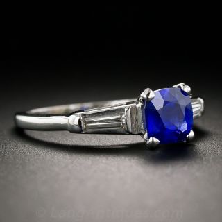 Mid-Century Sapphire and Diamond Engagement Ring