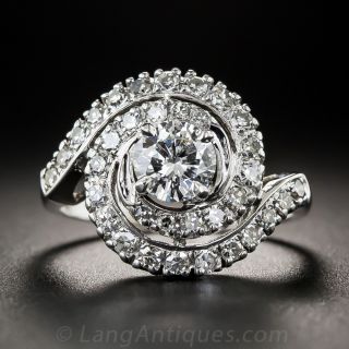 Mid-Century Spiral Diamond Ring