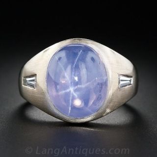 Mid-Century Star Sapphire Gent's Ring