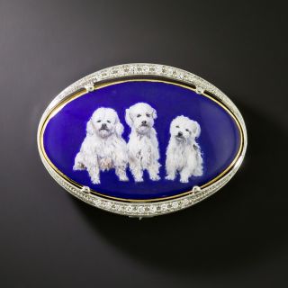 Three Dog Enamel and Diamond Brooch - 2