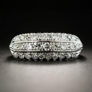 Mid-Century Three-Row Diamond Band Ring - 1
