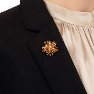 Mid-Century Tiffany & Co. 18K Diamond Anemone Brooch
