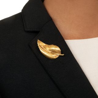 Tiffany & Co. 18K Leaf Brooch, Italy