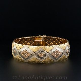 Mid-Century Tri-Color Gold Bracelet