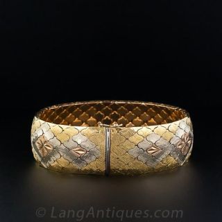 Mid-Century Tri-Color Gold Bracelet