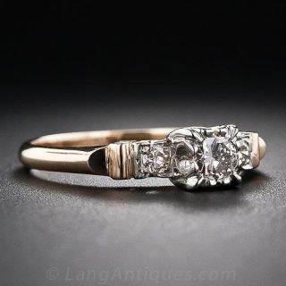 Mid-Century Two-Tone .18 Carat Diamond Engagement Ring