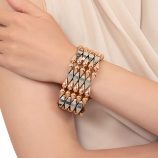 Mid-Century Two-Tone 18K Gold Bracelet