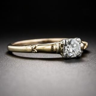 Mid-Century Two-Tone Diamond Engagement Ring
