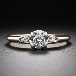 Mid-Century Two-Tone Diamond Engagement Ring