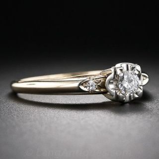 Mid-Century Two-Tone Diamond Engagement Ring