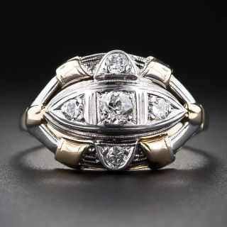 Mid-Century Two-Tone Diamond Ring  - 5