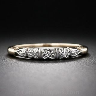 Mid-Century Two-Tone Diamond Wedding Band