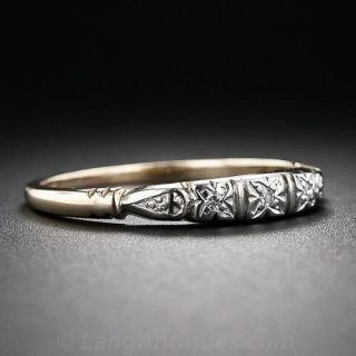 Mid-Century Two-Tone Diamond Wedding Band