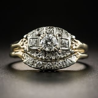 Mid-Century Two-Tone Diamond Wedding Set - 1