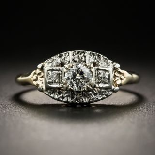 Mid-Century Two-Tone Diamond Wedding Set