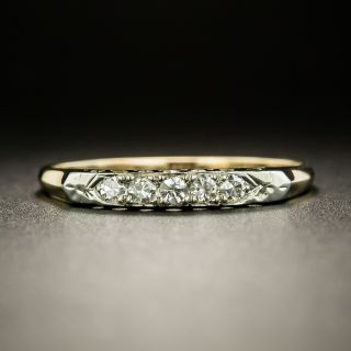 Mid-Century Two-Tone Gold Diamond Wedding Band - 1