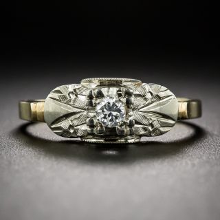 Mid-Century Two-Tone Gold Engagement Ring