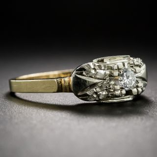 Mid-Century Two-Tone Gold Engagement Ring