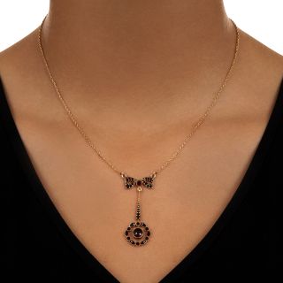 Mid-Century Victorian Retrospective Garnet Lavaliere