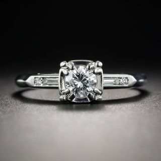 Mid-Century Vintage .30 Carat Diamond Platinum Engagement Ring by Colonial Jewelry Company