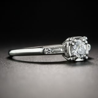 Mid-Century Vintage .30 Carat Diamond Platinum Engagement Ring by Colonial Jewelry Company