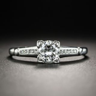 Mid-Century Vintage .67 Ct. Diamond Platinum Engagement Ring - 1