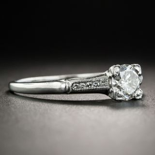 Mid-Century .67 Carat Diamond Platinum Engagement Ring