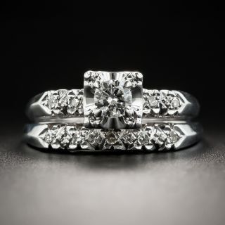 Mid-Century Vintage Diamond Wedding Set - 1
