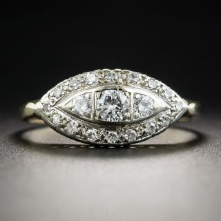 Mid-Century Vintage Two-Tone Diamond Engagement Ring