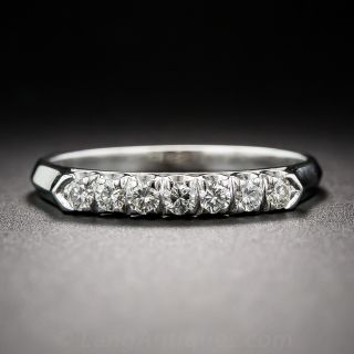 Mid-Century White Gold and Diamond Wedding Band