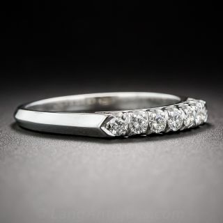 Mid-Century White Gold and Diamond Wedding Band