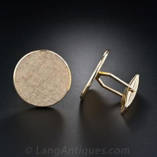 Mid-Centuty Gold Disc Cufflinks