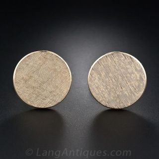 Mid-Centuty Gold Disc Cufflinks