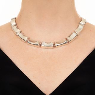Mid-Twentieth Century Bold Mexican Silver Necklace