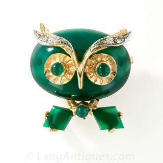 Mid-Twentieth Century Owl Brooch/Pendant