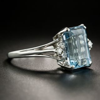 Mikimoto Aquamarine and Diamond Ring