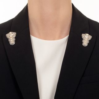  Mikimoto Art Deco Pearl Dress Clips