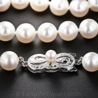 Mikimoto Cultured Pearl Necklace with 18K White Clasp