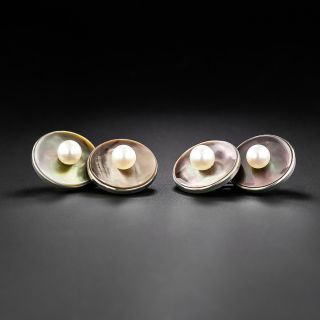 Mikimoto Pearl and Mother-of-Pearl Cufflinks - 1