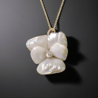 Mississippi River Pearl Pansy Pendant, Circa 1900 - 2