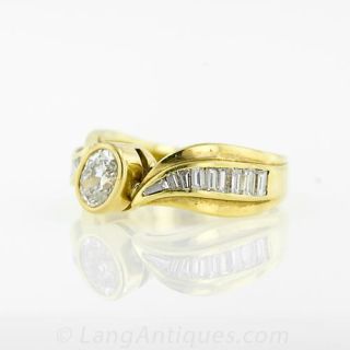 Modern .40 Carat Oval Diamond Ring