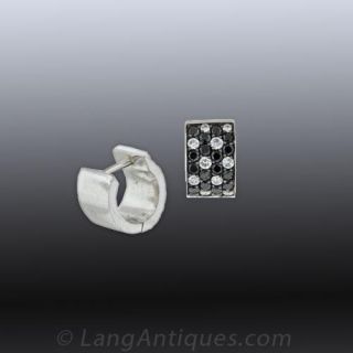Modern Black & White Diamond Earrings