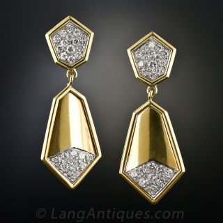 Modern Diamond Drop Earrings