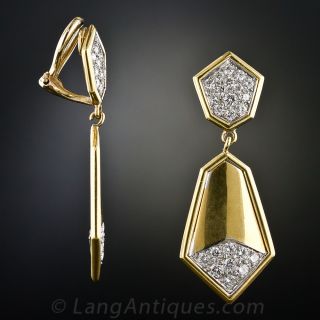 Modern Diamond Drop Earrings