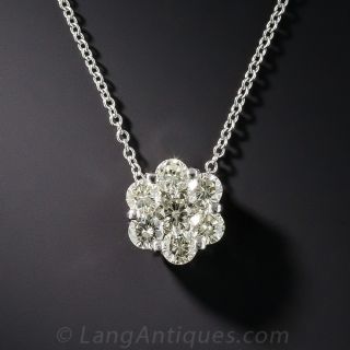 Modern Diamond Flower Pendant