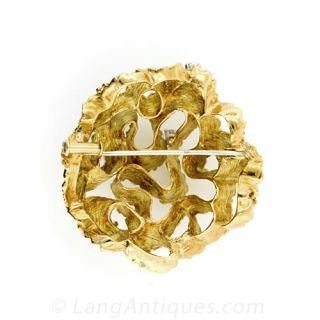Modern Free Form Diamond Brooch