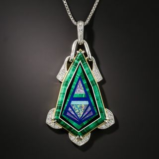 Modern Multi-Color Pendant Necklace - 1