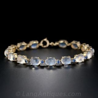 Moonstone and Sapphire Bracelet