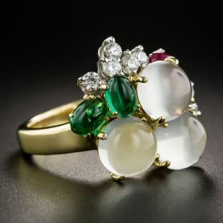 Moonstone & Diamond Estate Cocktail Ring